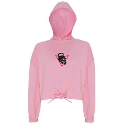 Iron Skull - Women's cropped oversize hoodie Thumbnail